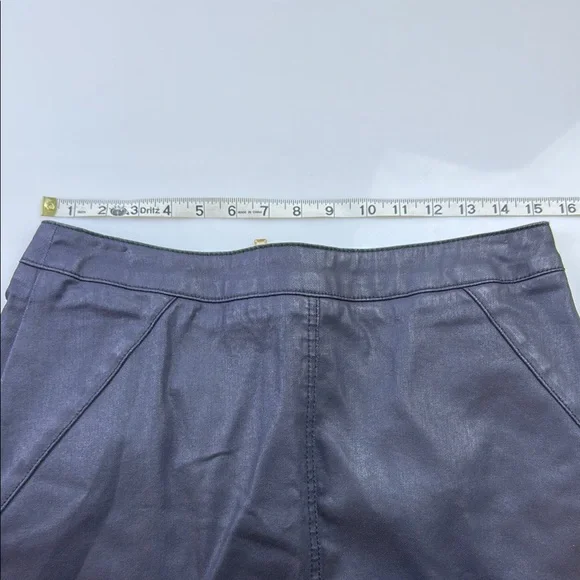 Reiss Black Ruth Coated Denim Zip Up Mini Skirt N279-21 - Picture 6 of 7